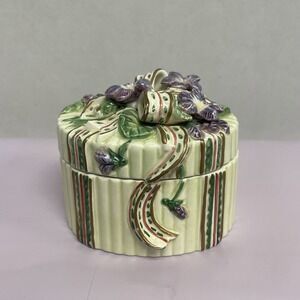 Fitz & Floyd Essentials‎ Trinket Box floral jewelry box flowers, ribbons, bows